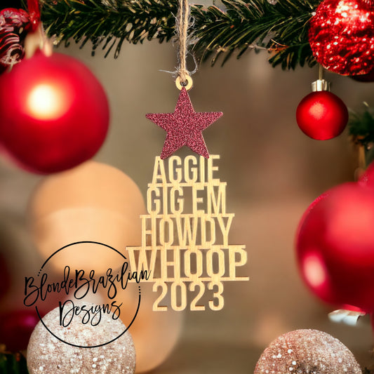 Precision Cut Aggie Ornament